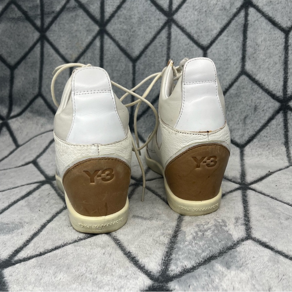 Y-3 by Yohji Yumamoto Sukita II Adidas Leather High Top Wedge Sneakers - Picture 4 of 9